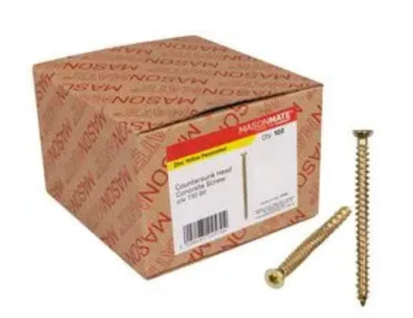 Screws With Subtle Tones-MASONMATE CONCRETE FRAME SCREWS 92MM - 100 BOX