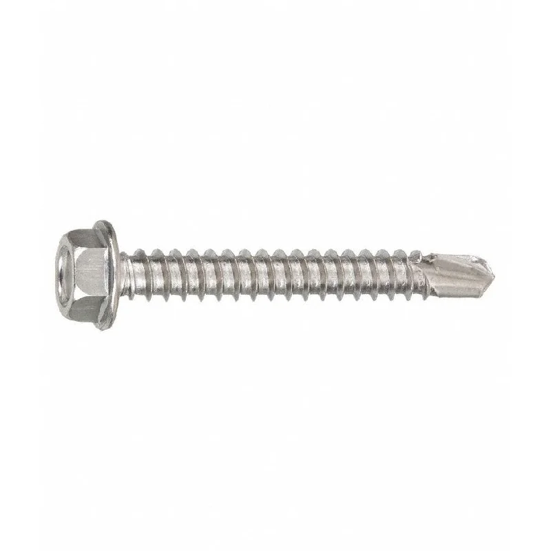 Screws With Custom Length-#8 x 1" Stainless Steel Hex Washer Head No. 2 Drill Point Self Drill Screws