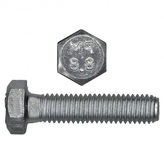 Bolts With Machine Threads-4mm-0.70 x 16mm Hex Head Bolts Grade 8.8 Zinc Plated Coarse Thread