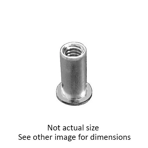 Nuts For Kids’ Kits-Auveco # 16182 Large Flange Thin Sheet Aluminum Nutsert 1/4"-20 Threads. Qty 25.