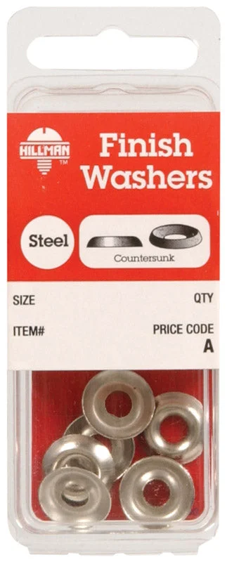 Washers For Weekend Fixes-Hillman Nickel-Plated Steel .138 in. Finish Washer 10 pk (Pack of 10)