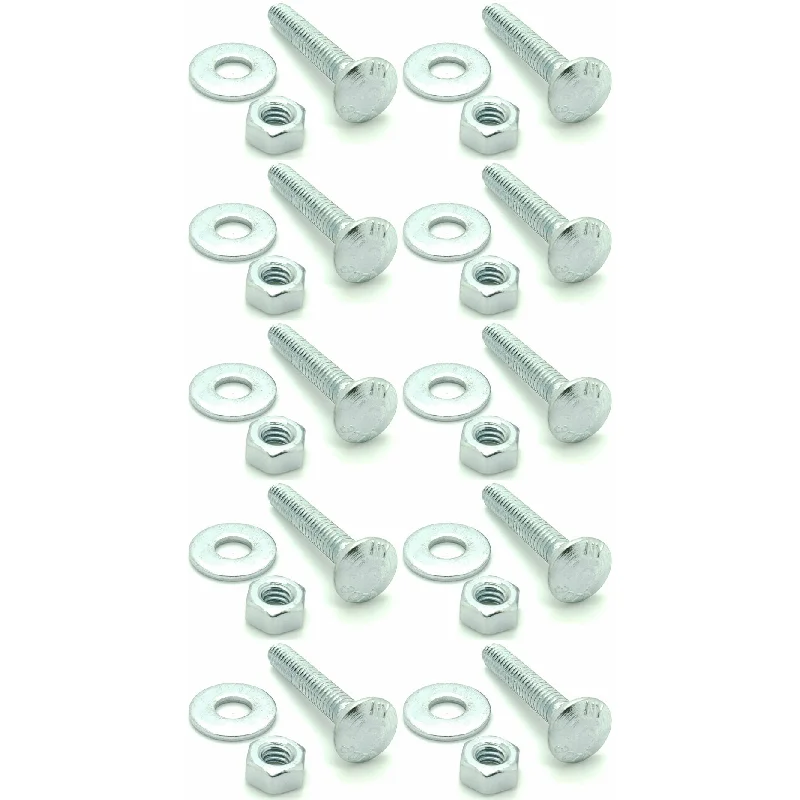 Washers For Furniture Assembly-Ten (10) 5/16-18 x 1-1/2" Long Carriage Bolts Set w/ Nuts & Washers (BCP300)