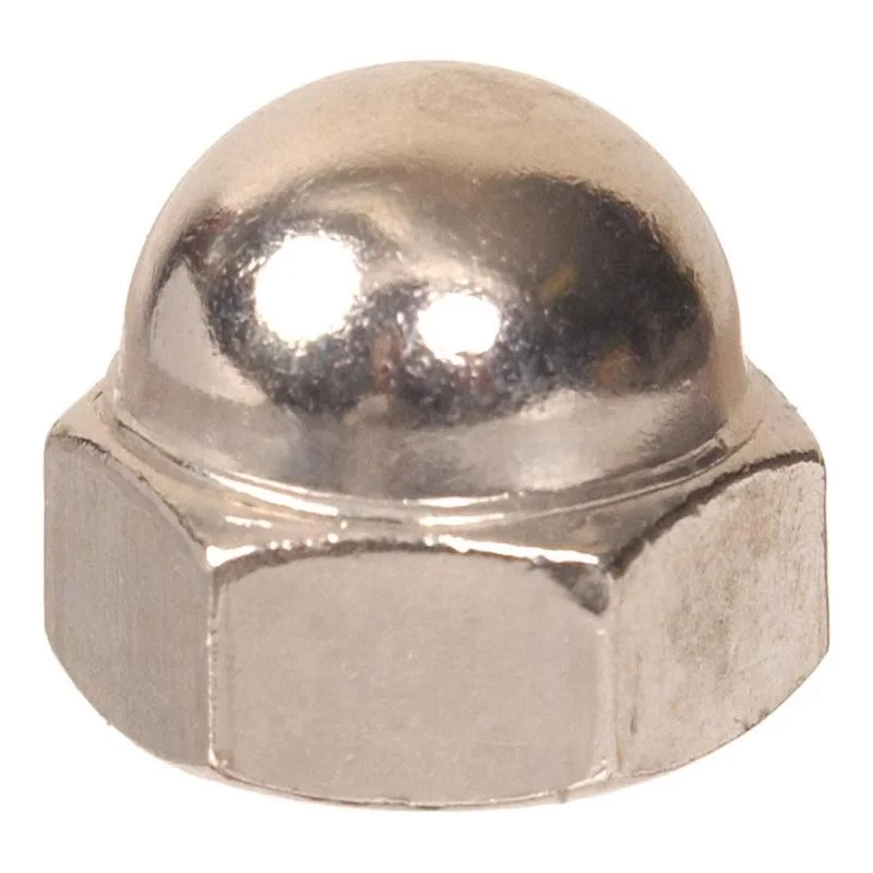 Nuts With Eco-Friendly Materials-HILLMAN 10-24 in. Nickel Steel USS Acorn Nut 100 pk