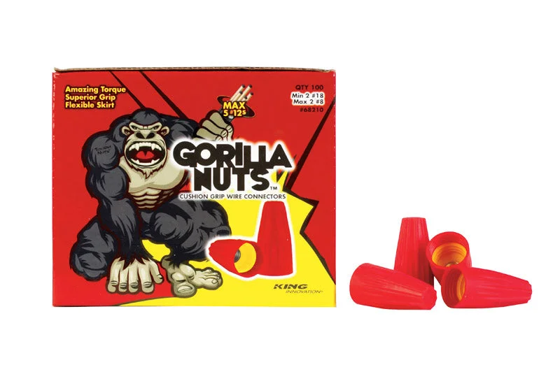 Nuts For Social Media Buzz-King Innovation Gorilla Nuts Insulated Wire Connector Red/Yellow 100 pk