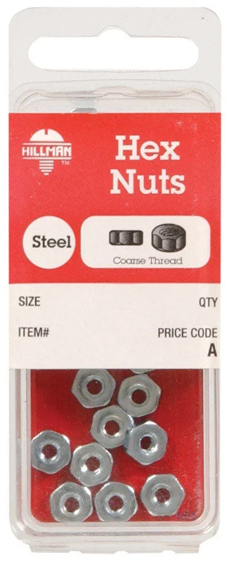 Nuts For Small Jobs-Hillman 8 in. Zinc-Plated Steel SAE Hex Nut 24 pk (Pack of 10)