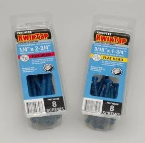 Screws With Affordable Prices-1/4" x 1-3/4" PFH 8pk Concrete Screws