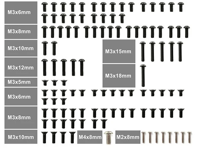 Screws For Big Projects-INFINITY R0266  (MULTI FIT )  Aluminum Screw Set (Upper/Black) (MULTI FIT )