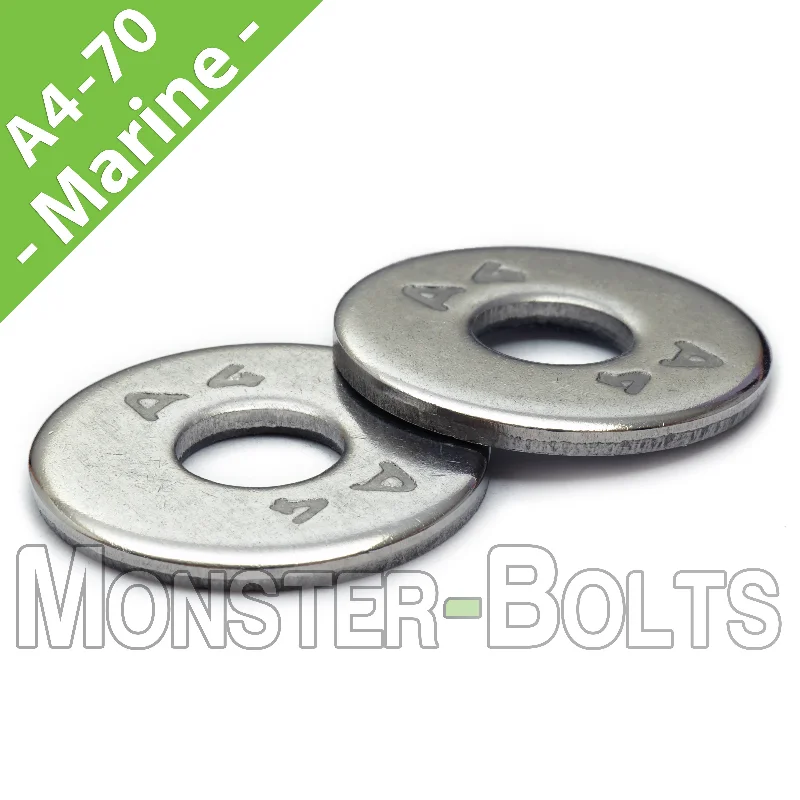 Washers With Fender Style-Marine Grade Stainless Steel Fender Washers, A4 (316) - Metric DIN 9021