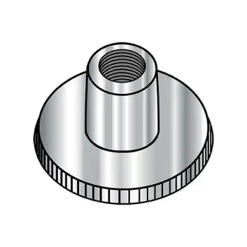 Nuts With Squad Designs-JFAST M6D466A2 - M6-1.0  Metric Din 466 Knurled Thumb Nuts high type AISI 303 Stainless Steel, Case Quantity: 
250