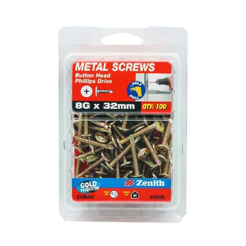 Screws For Customer Favorites-Zenith SDS Screw Button ZP 8-18G x 32mm (100pk)