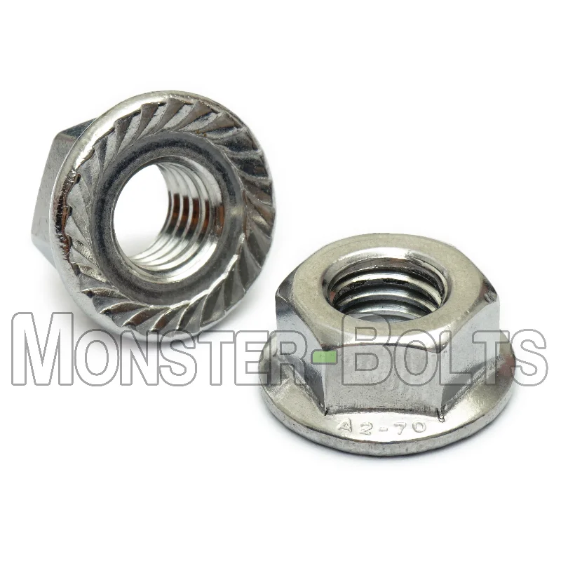 Nuts With Signature Marks-Bulk DIN 6923 Hex Flange Nuts – Serrated A2 Stainless Steel