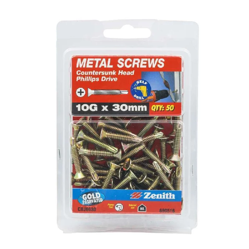 Screws With Self-Tapping-Zenith SDS Screw CSK ZP 10-24G x 30mm (50pk)