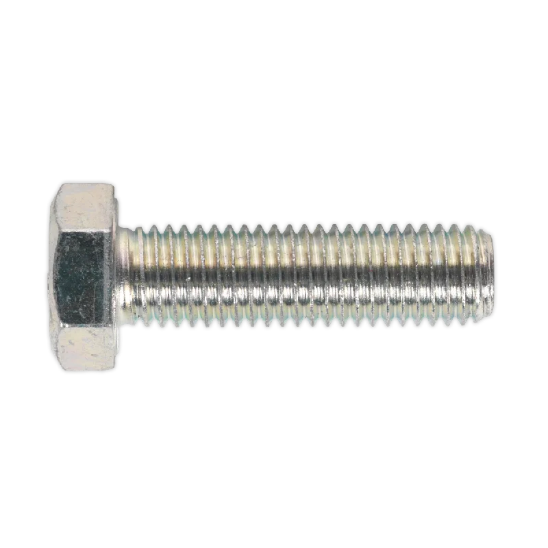 Screws With Slow Drive-Sealey HT Setscrew M14 x 50mm 8.8 Zinc Pack of 10