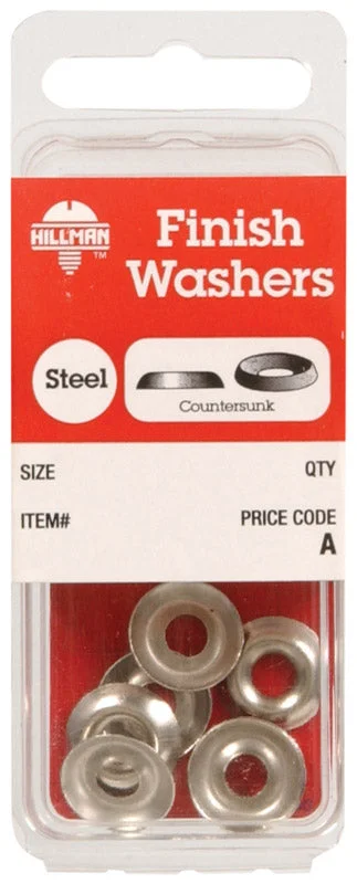 Washers For Furniture Assembly-Hillman Nickel-Plated Steel .190 in. Finish Washer 10 pk (Pack of 10)