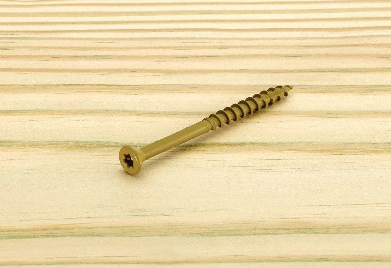 Screws With Modern Design-Starborn Deckfast No. 9 X 2-1/2 in. L Tan Star Flat Head Deck Screws 2500 pk