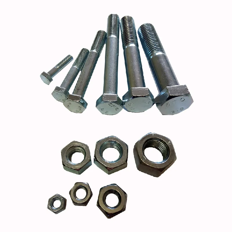 Bolts With Small Town Needs-M6 x 30 Metric  100pc Hex Bolt & Nut ZP