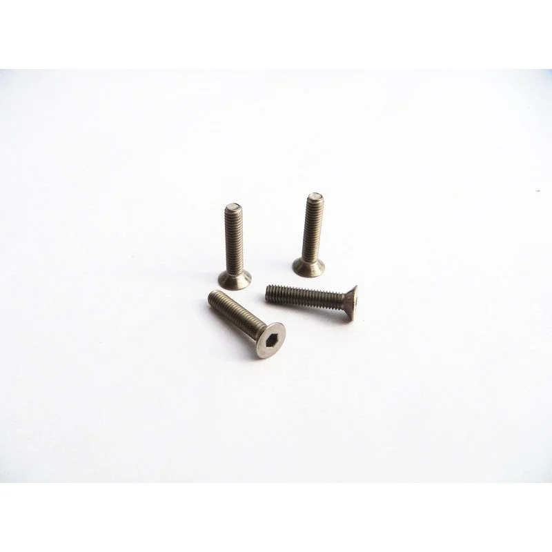 Washers With Squad Designs-Hiro Seiko M3x18 Titanium Hex Socket Flat Head Screw 69791