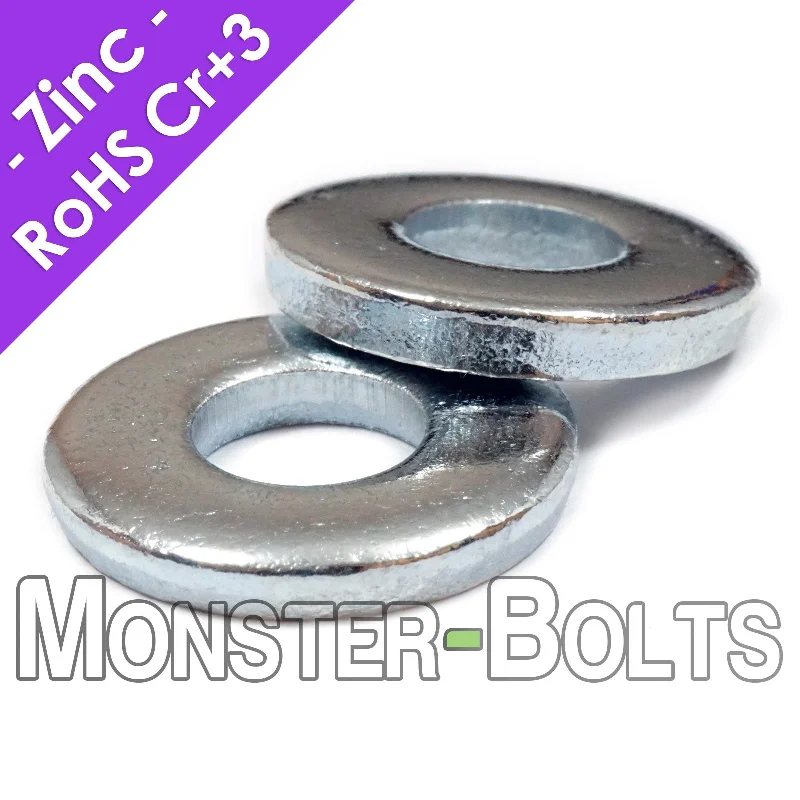 Washers With Professional Strength-Thick Flat Washers, DIN 7349 Low Carbon Steel Zinc Plated Cr+3 RoHS M4 M5 M6 M8 M10