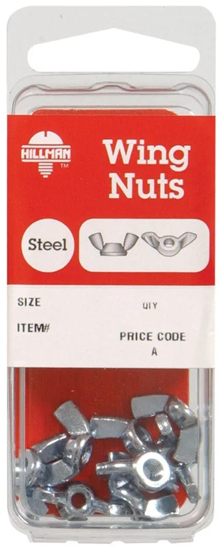 Nuts With Coastal Durability-Hillman 10/24 in. Zinc-Plated Steel SAE Wing Nut 10 pk (Pack of 10)