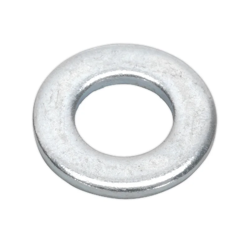 Washers With Lock Feature-Sealey Flat Washer DIN 125 - M8 x 17mm Form A Zinc Pack of 100