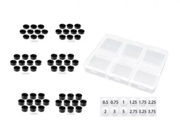 Washers For Heavy Duty Bolts-MR33 Aluminum 3mm Shim Set 1.25,1.75,2.25,2.75,3.25,3.75mm Each 10 (60) - Black