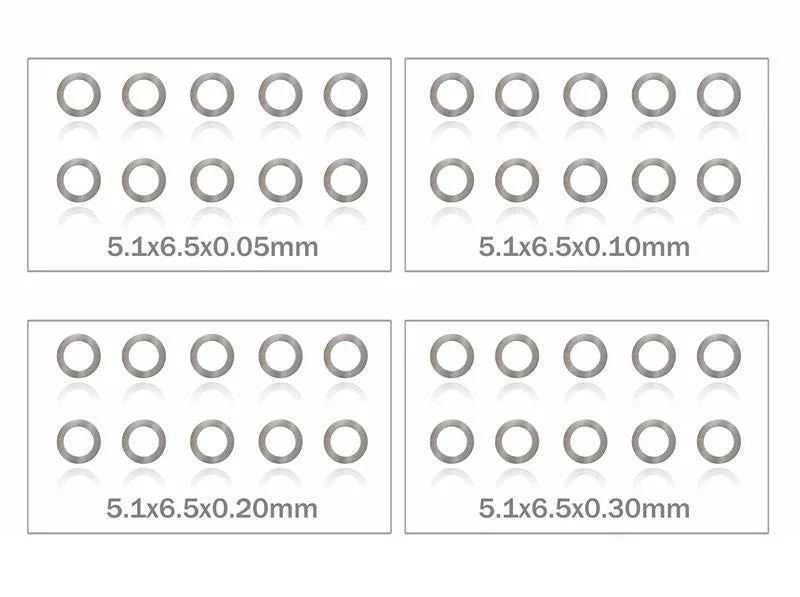 Washers For Night Visibility-MR33 Shim Washer Set 5mm 0.05 / 0.1 / 0.2 / 0.3mm (10ea)  MR33-SH-5