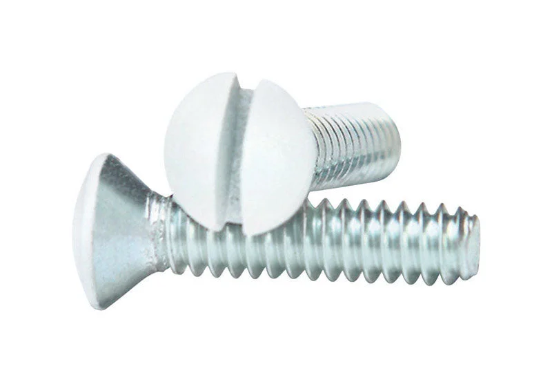 Screws For Heavy Duty Jobs-Amerelle White Steel Wall Plate Screws 10 pk