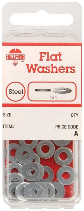 Washers For Strong Support-Hillman Zinc-Plated Steel #6 SAE Flat Washer 30 pk (Pack of 10)