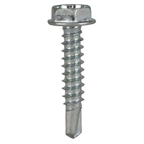 Screws With Quick Turns-Primesource HWD10112 #10 x 1-1/2" Hex Washer Head Zinc Screws, 3000/Box