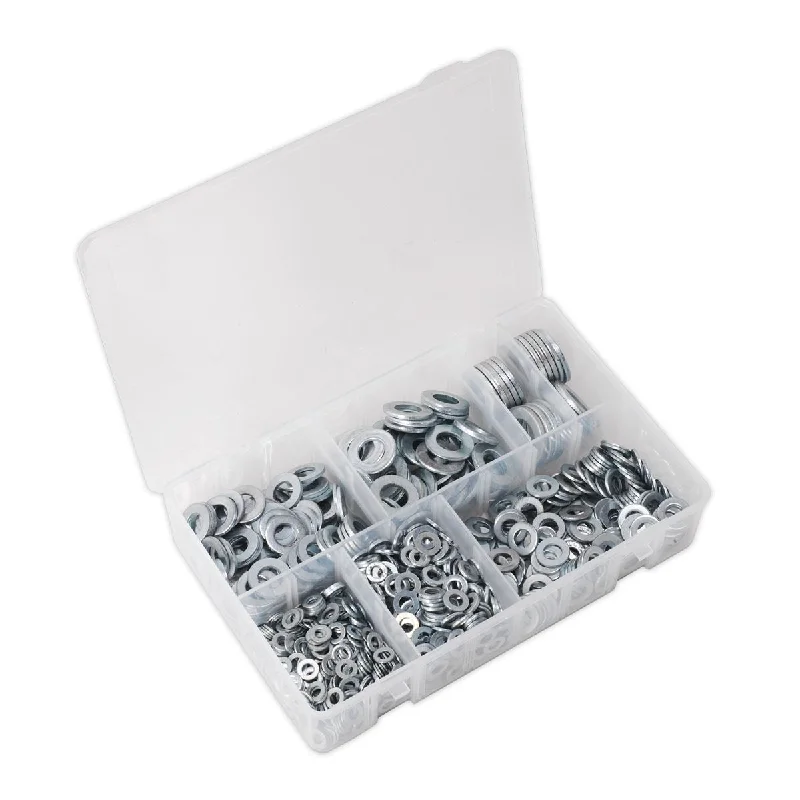 Washers With Retro Design-Sealey 1070 Piece Flat Washer Assortment DIN 125 M5-M16 Form A Metric