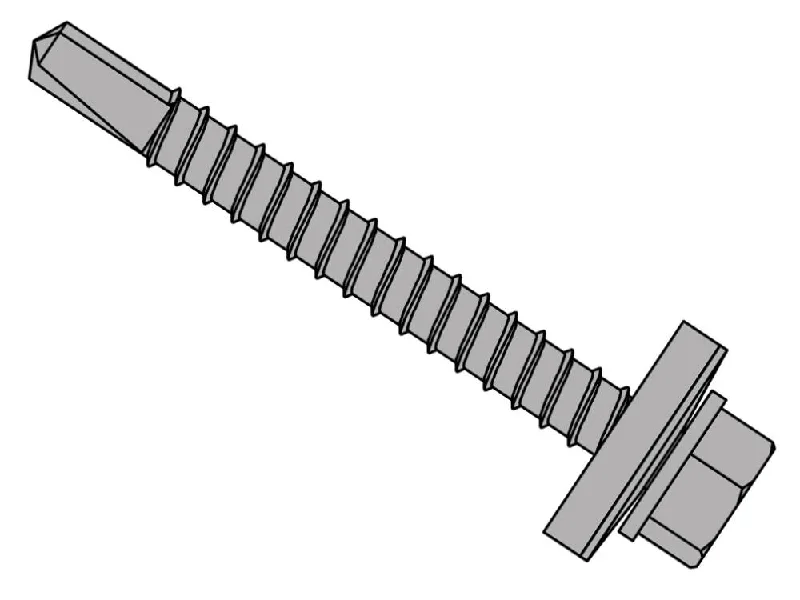 Screws For Quick Fixes-Techfast Roofing Sheet To Steel Hex Screw & Washer No.3 Tip 5.5 X 25mm Box 100