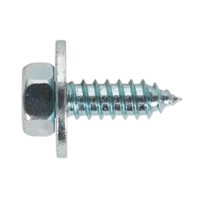 Screws With Medium Length-Sealey Acme Screw with Captive Washer #14 x 3/4" Zinc Pack of 100