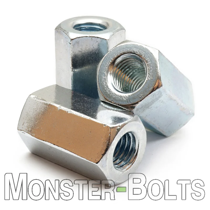 Nuts For Regional Builds-Hex Coupling Nuts, Zinc Plated Steel, DIN 6334, Class 6 RoHS compliant