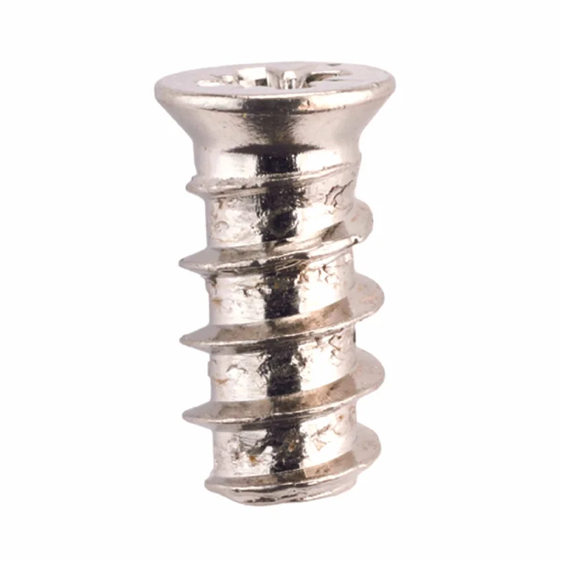 Screws With Long Threads-Flat Head Euro Screws - 5 mm - Flat Head - Pozi Drive - Nickel - 100 Piece