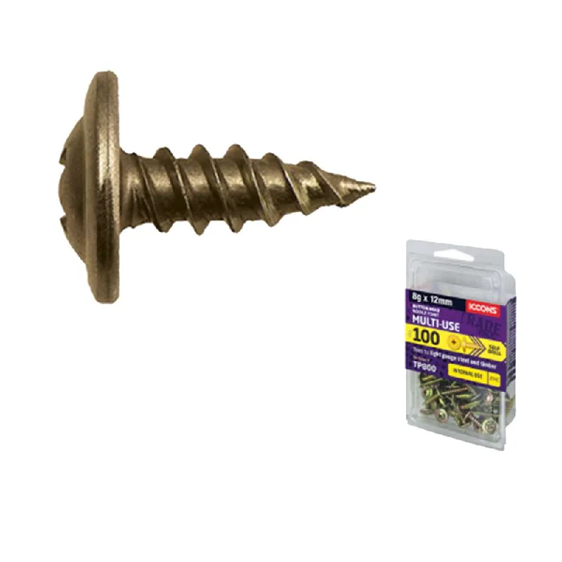 Screws In Black-Iccons 806 Gypboard Screw Needle Bugle 8G x 25mm (100pk)