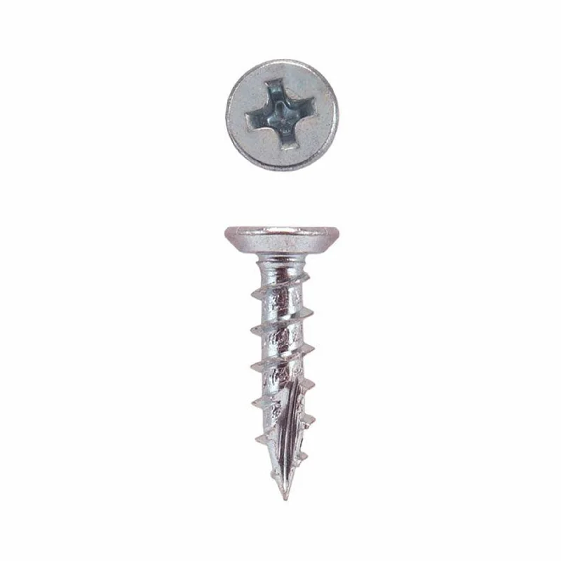 Screws For Outdoor Furniture-European Slide Screws - Undercut Flat Head - Phillips Drive - Zinc - 100 Piece