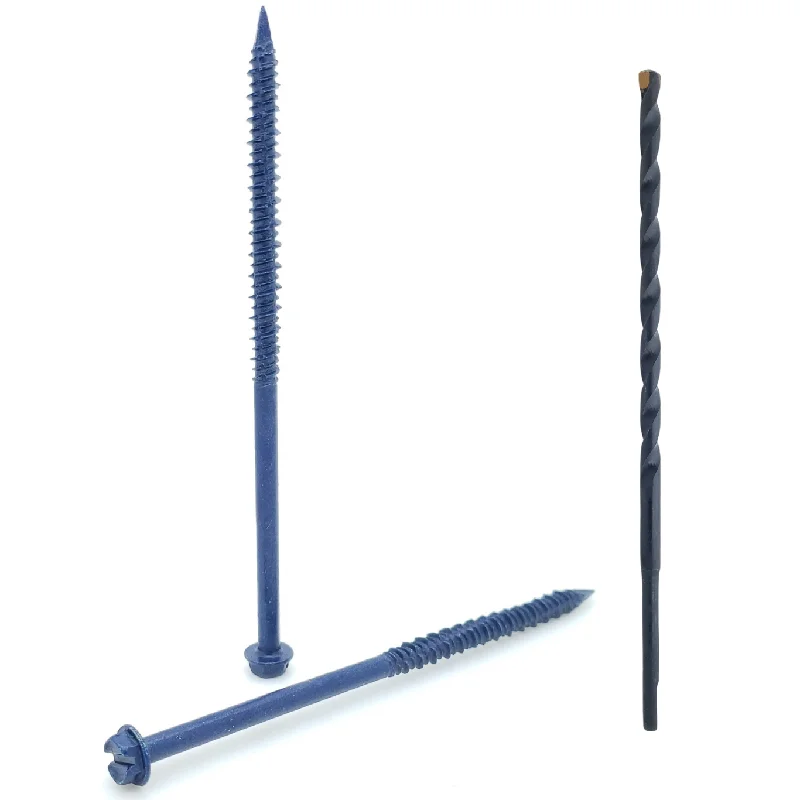 Screws For 80s Style-100 Qty 3/16" x 4" Hex Head Diamond Tip Concrete Screws To Anchor Masonry, Block & Brick (BCP491)