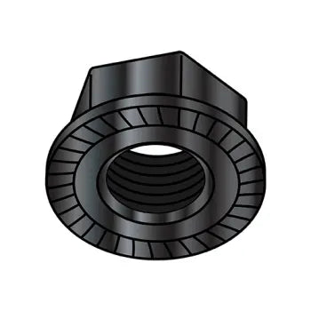 Nuts For Gift Sets-6-32 Serrated Flange Hex Lock Nuts Case Hardened HR15N 78/90 Black Zinc Plated