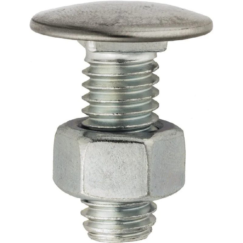 Nuts With Reflective Finish-Auveco # 10656 Bumper Bolt 3/8"-16 X 1" Stainless Steel Pan Head With Hex Nut. Qty 25.