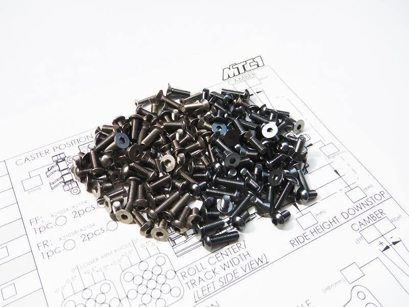 Screws With Affordable Prices-Hiro Seiko 48183 - Mugen MTC-1 Titanitum & Aluminium Hex Socket Screw Set S-black