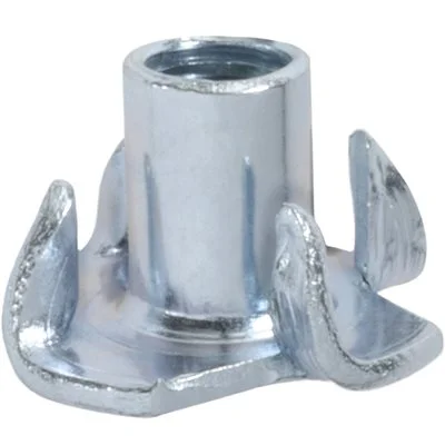 Nuts For All Materials-Auveco # 24120 Tee Nut Zinc 1/4-20 4 Prong. Qty 50.