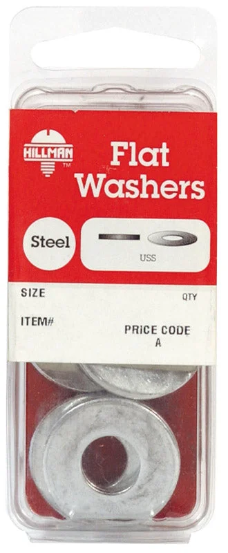 Washers With Pro Specs-Hillman Zinc-Plated Steel 1/4 in. USS Flat Washer 20 pk (Pack of 10)