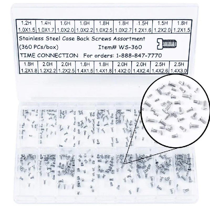 Screws For High School Projects-Stainless Steel Case Back Screws Assortment