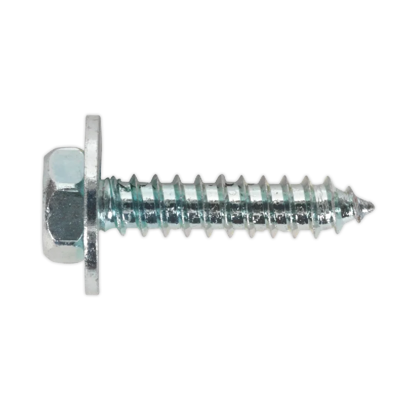 Screws With Industrial Strength-Sealey Acme Screw with Captive Washer #8 x 3/4" Zinc Pack of 100