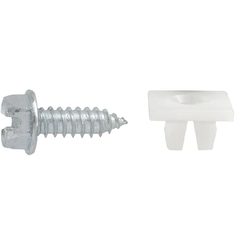 Washers With Durable Build-Auveco # 23280 Slotted Hex Washer Head License Plate Screw & Nut Kit #14 X 3/4". Qty 50.