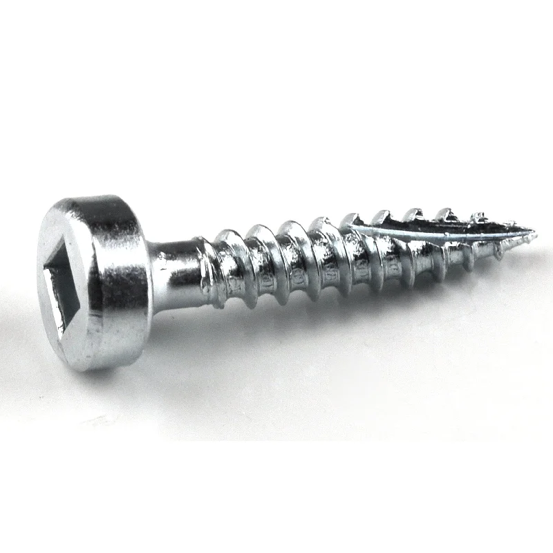 Screws With Tool Compatibility-Pocket Hole Screw - #6 Fine - Square Drive - Pan-Head - Zinc