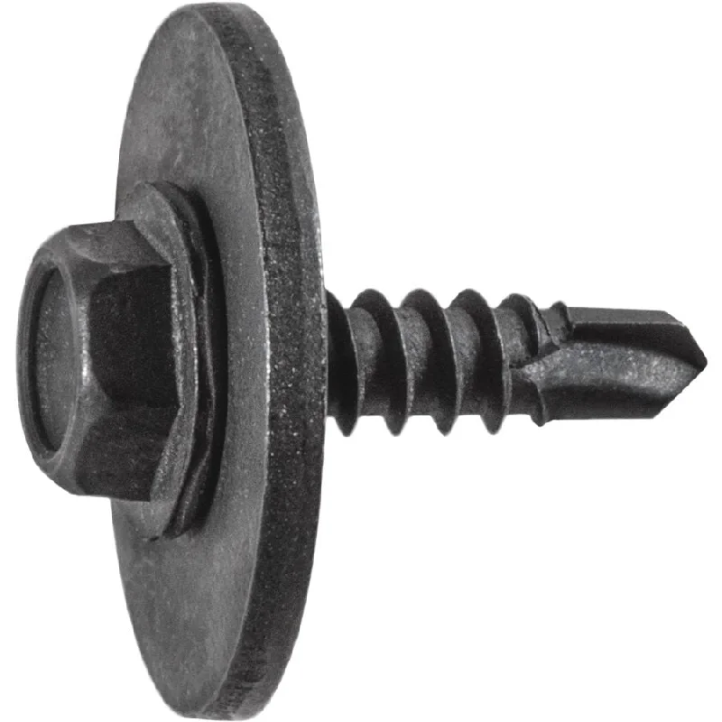 Washers For Budget Shoppers-Auveco # 23795 Hex Sems Washer Tapping Screw W/Tek Point #8 X 5/8" - Black. Qty 100.