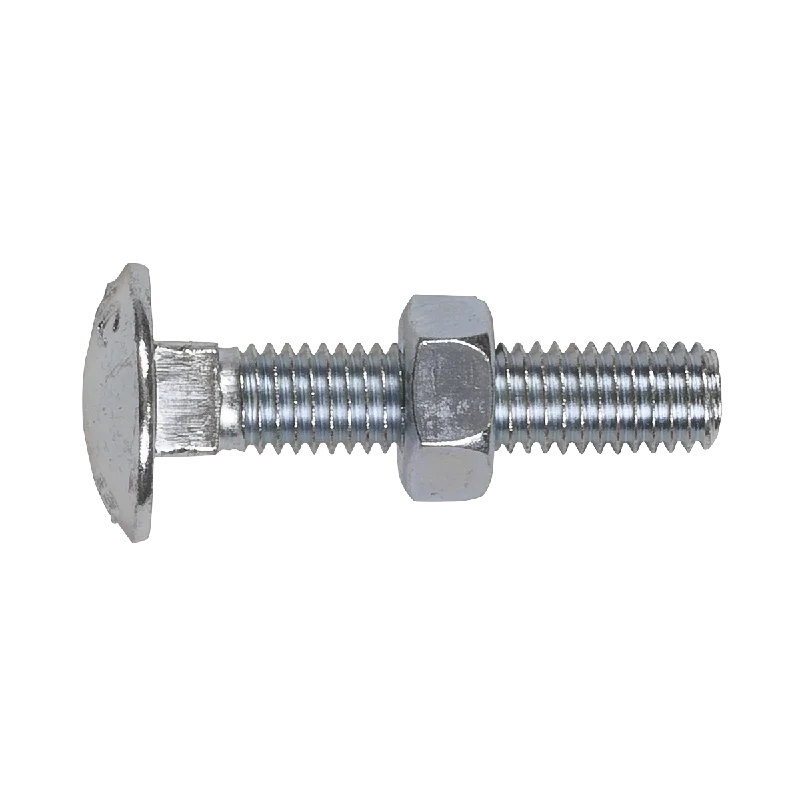 Bolts With Reflective Coating-Sealey Coach Bolt & Nut DIN 603 - M8 x 40mm Zinc Pack of 50