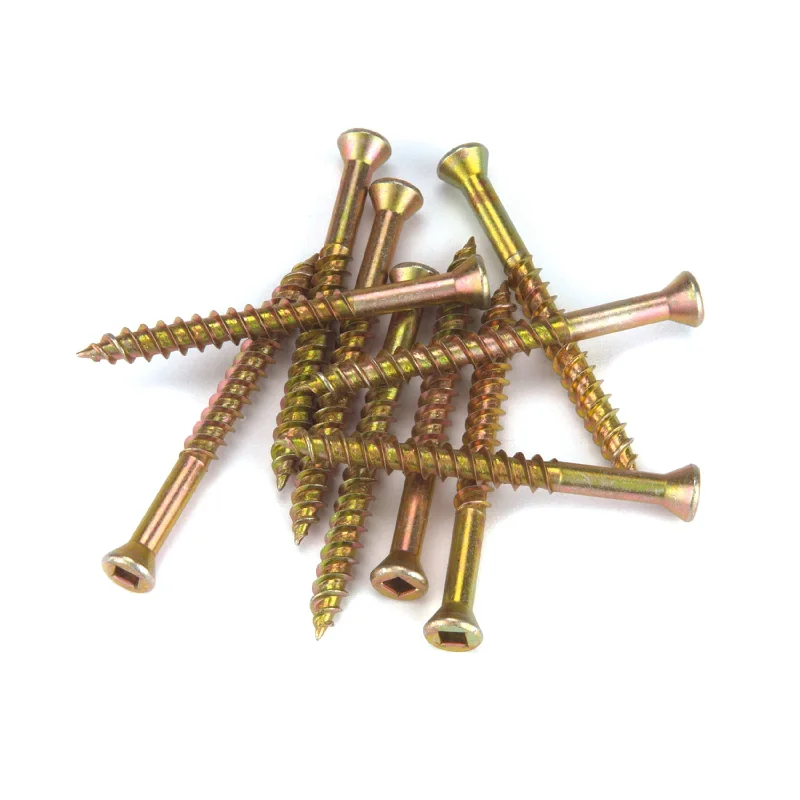 Screws For Urban Projects-Woodworking Screws - Square Drive - Trim Head - Yellow - Zinc - 100 Piece