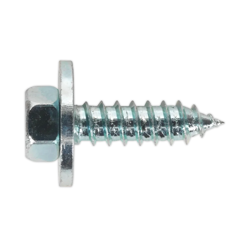 Screws With Balanced Threads-Sealey Acme Screw with Captive Washer #12 x 3/4" Zinc Pack of 100